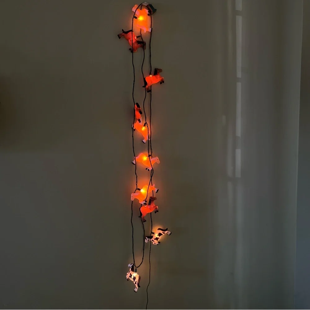 Vintage 90s 1994 Primal Lite Rarin’ to Go Horses String Lights